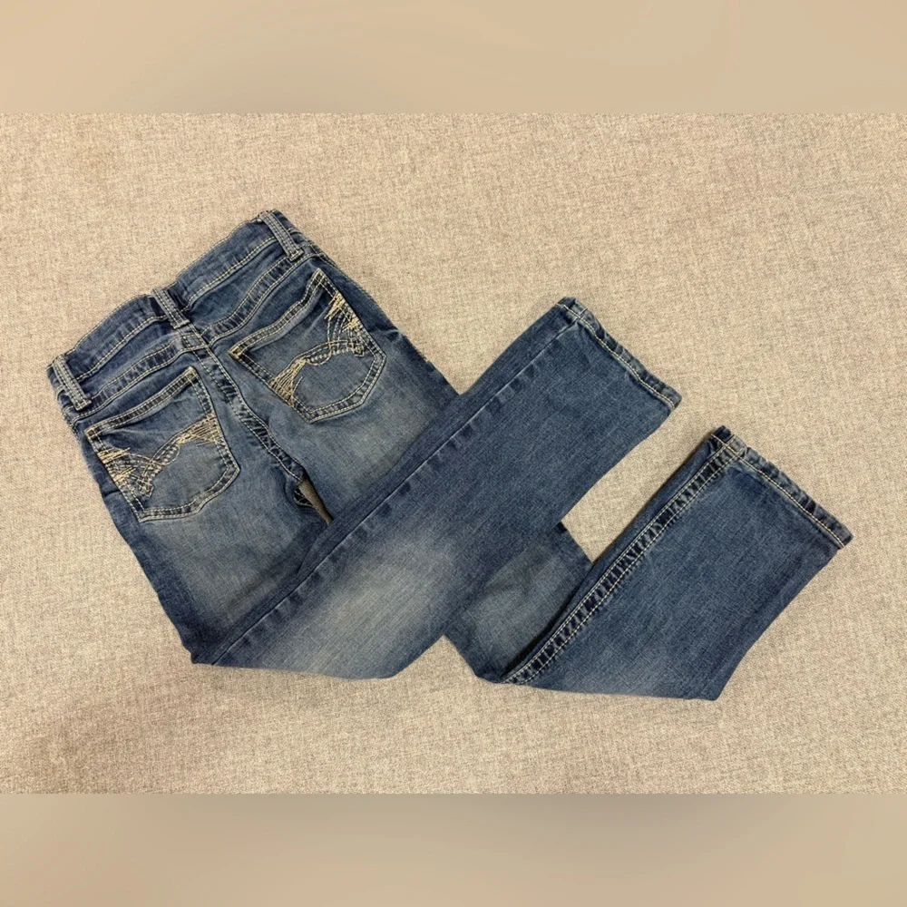 Wrangler 20X Jeans Boys Size 11 Reg Adjustable Waist Straight Leg Dk Denim 0078